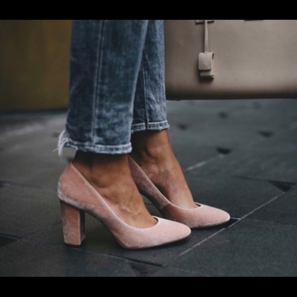 Louise Et Cie Blush Velvet Heels